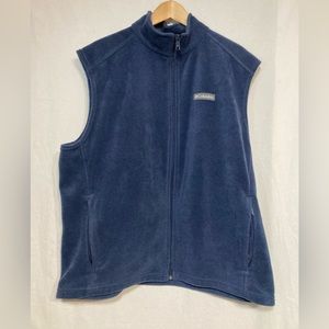 COLUMBIA FLEECE NAVY BLUE VEST SIZE XL